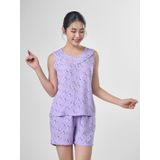  Bộ đồ mặc nhà Lanh quần ngắn không tay  -  2MNLA24016B 