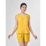  Bộ đồ mặc nhà Lanh quần ngắn không tay  -  2MNLA24016B 