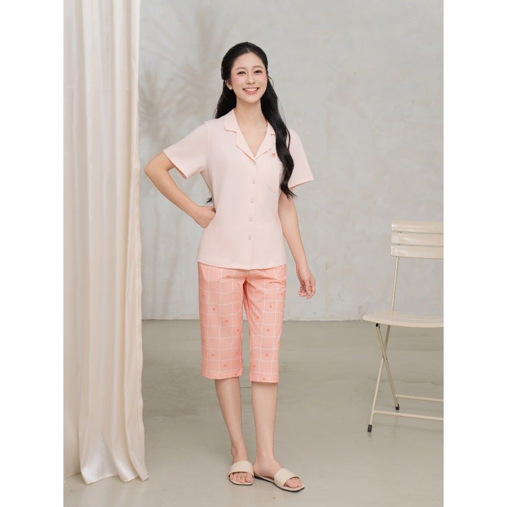 Bộ đồ ngủ Pijama Cotton quần lửng tay ngắn  -  1MNCT25047N