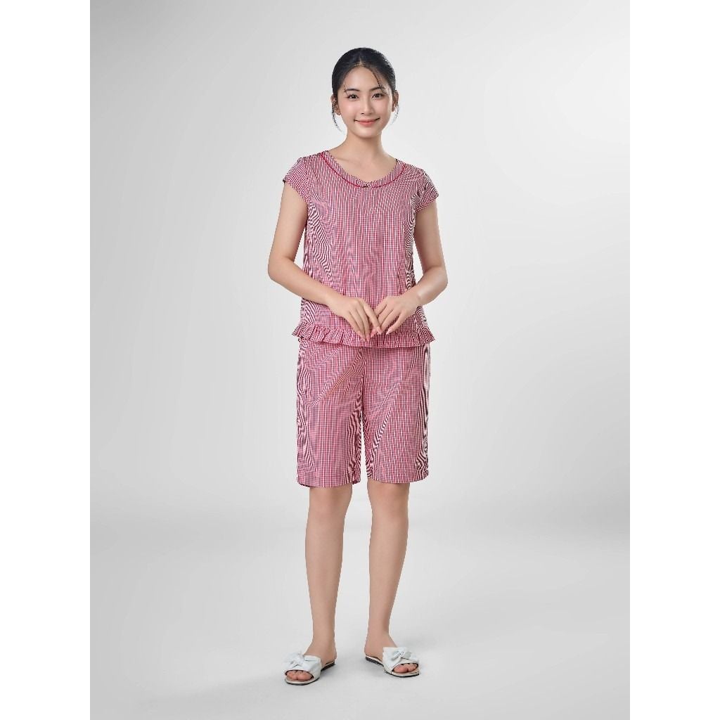 Bộ đồ mặc nhà Woven quần lửng tay ngắn  -  1MNWO24126N