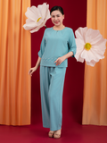  Bộ WONNER by WINNY mặc nhà lụa gấm quần dài tay lửng màu xanh da trời 2MNLG26006D 