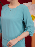  Bộ WONNER by WINNY mặc nhà lụa gấm quần dài tay lửng màu xanh da trời 2MNLG26006D 