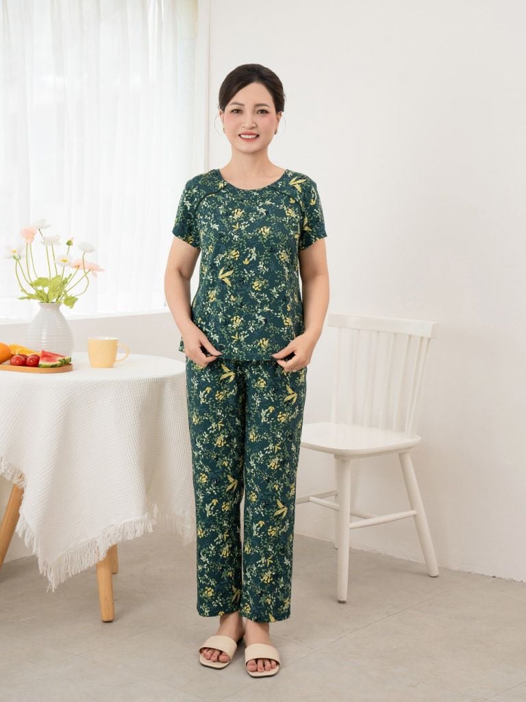 Bộ WONNER BY WINNY tole lanh quần dài tay ngắn 2MNLA25022D