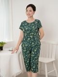  Bộ đồ mặc nhà trung niên Lanh quần lửng tay ngắn  -  2MNLA25021N 
