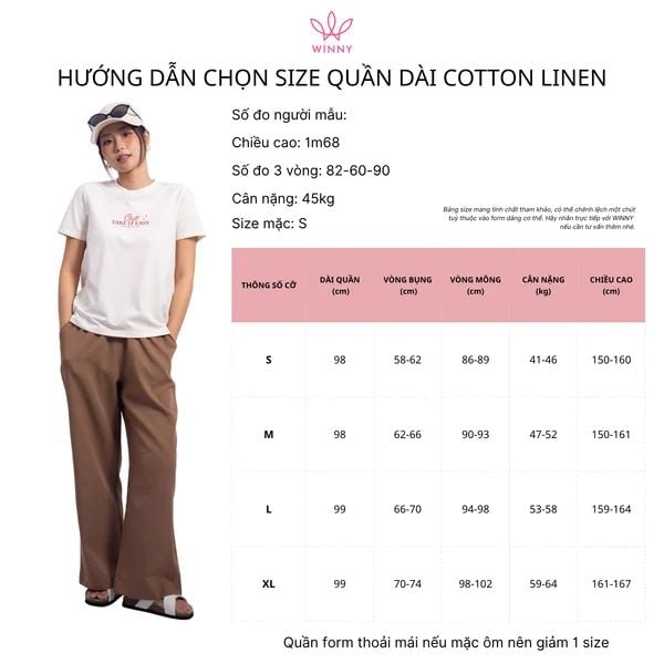 Quần WINNY cotton linen dài 1HQLN26001D