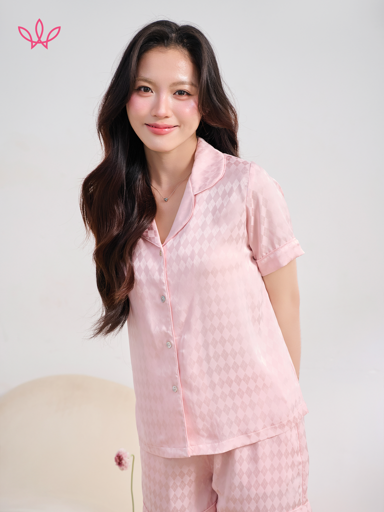 Bộ WINNY sateen pijama quần ngắn tay ngắn 1MNSA26002N