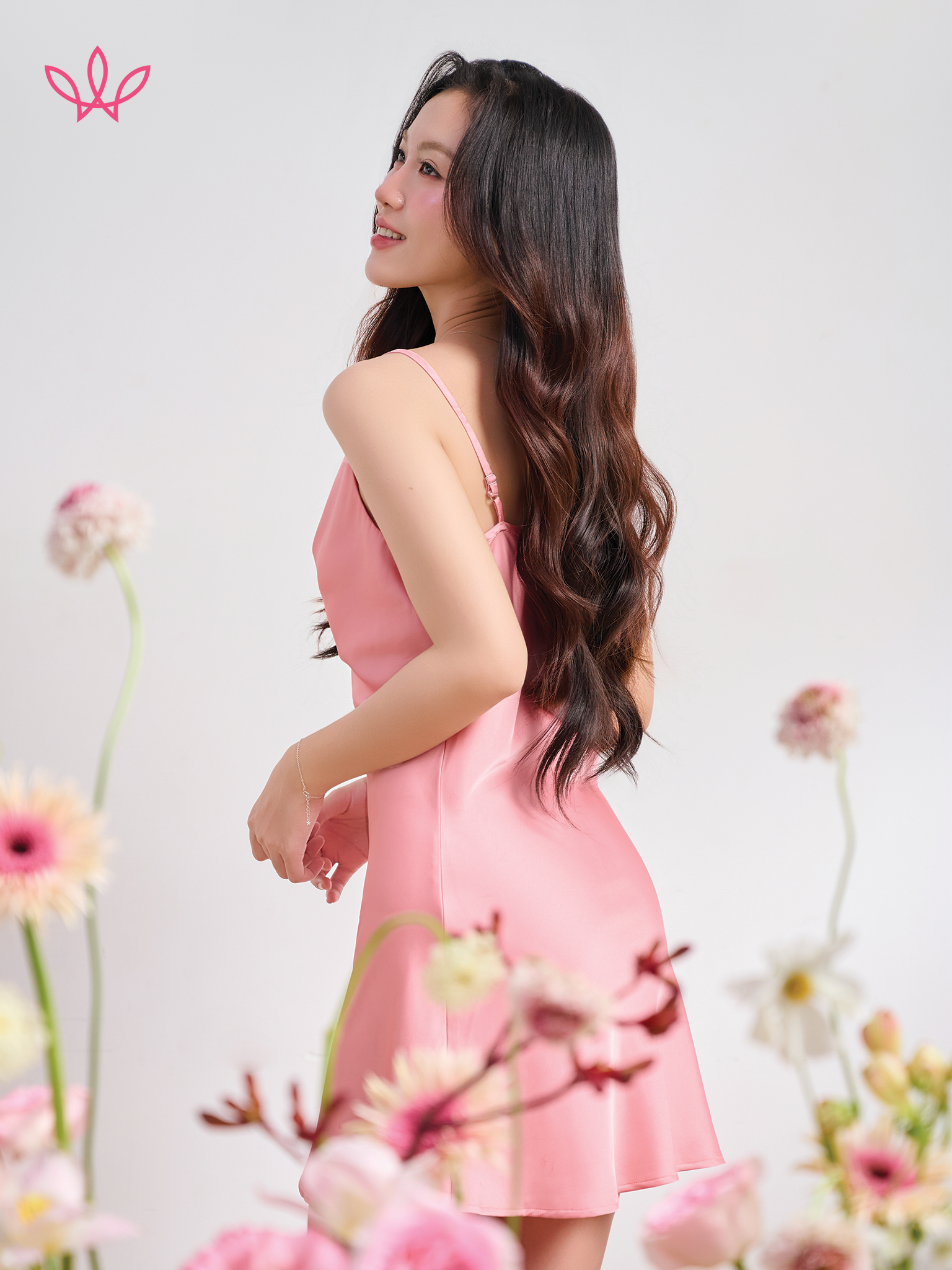 Váy ngủ WINNY sateen hai dây ngắn 1MVSA26015N