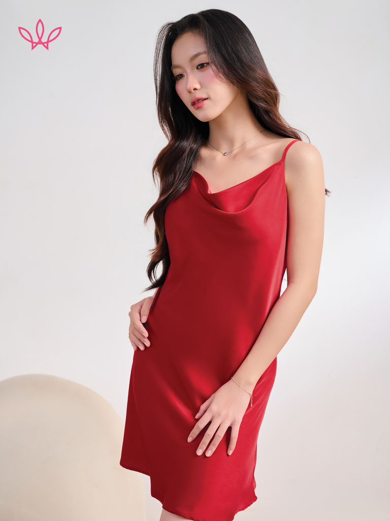Váy ngủ WINNY sateen hai dây ngắn 1MVSA26015N