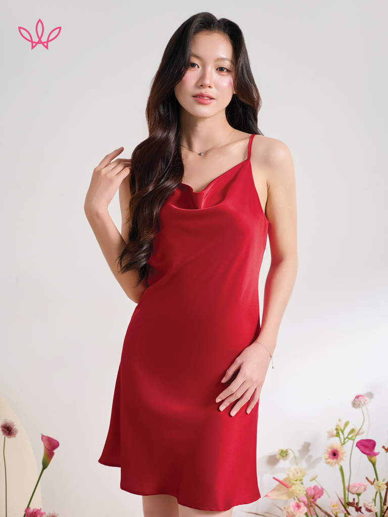 Váy ngủ WINNY sateen hai dây ngắn 1MVSA26015N