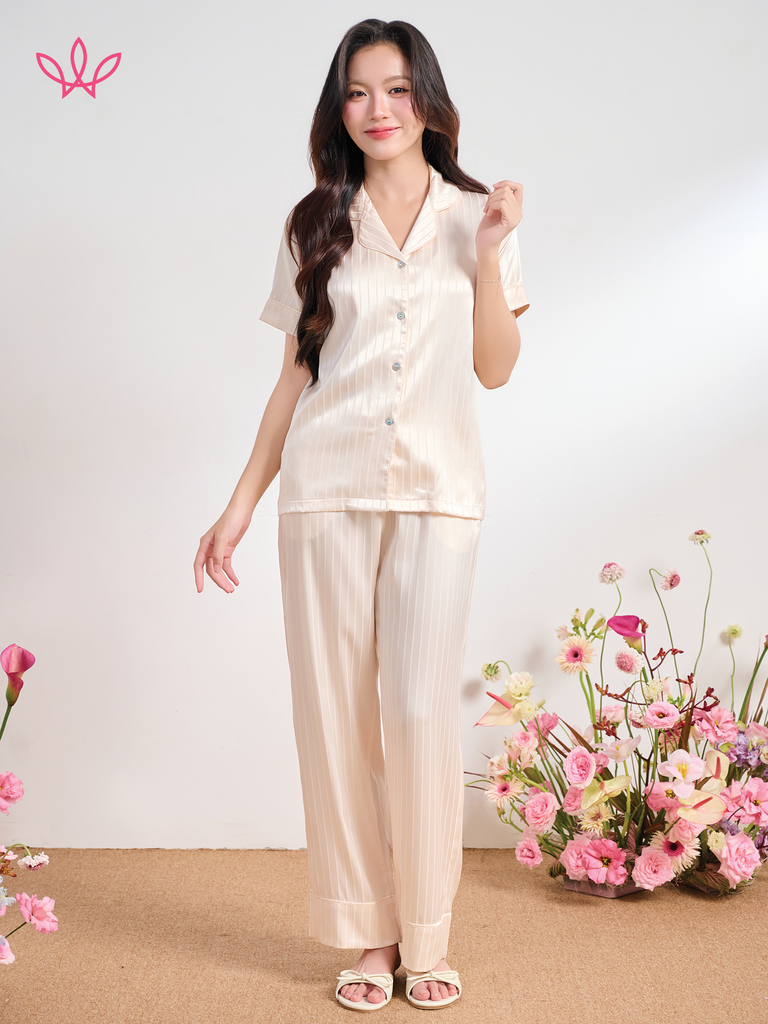 Bộ WINNY sateen quần dài tay ngắn 1MNSA26001D