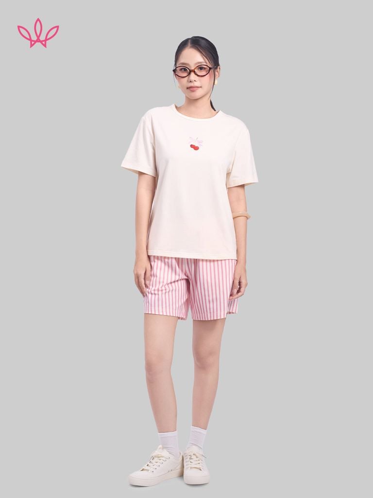Bộ WINNY cotton quần ngắn tay ngắn 180gsm 1MNCT26002N