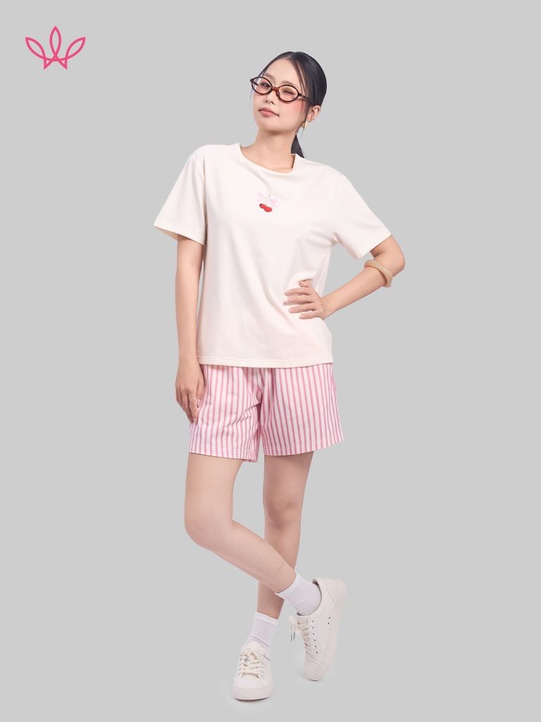 Bộ WINNY cotton quần ngắn tay ngắn 180gsm 1MNCT26002N