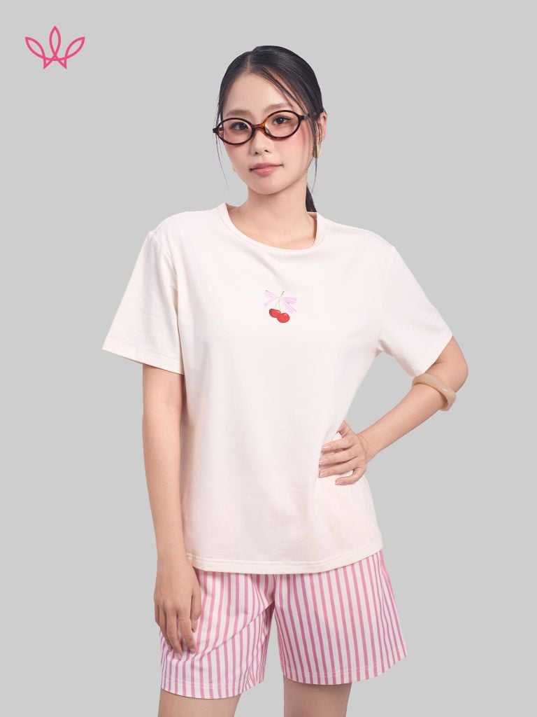 Bộ WINNY cotton quần ngắn tay ngắn 180gsm 1MNCT26002N