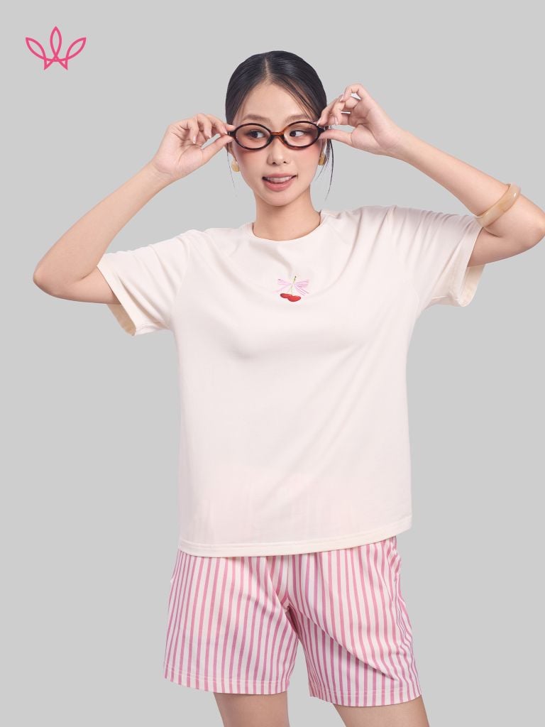 Bộ WINNY cotton quần ngắn tay ngắn 180gsm 1MNCT26002N