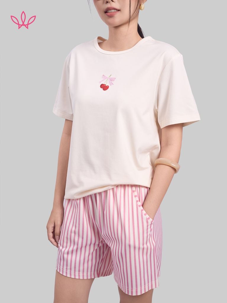 Bộ WINNY cotton quần ngắn tay ngắn 180gsm 1MNCT26002N