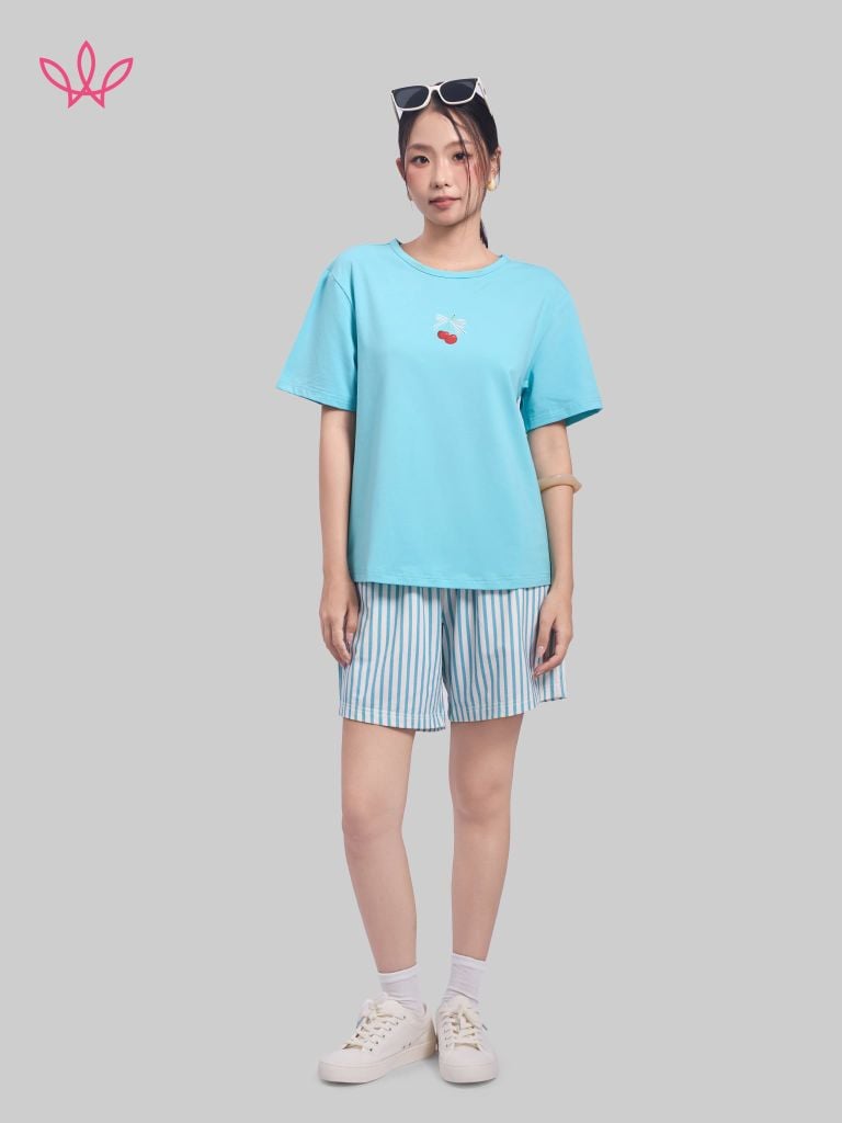 Bộ WINNY cotton quần ngắn tay ngắn 180gsm 1MNCT26002N