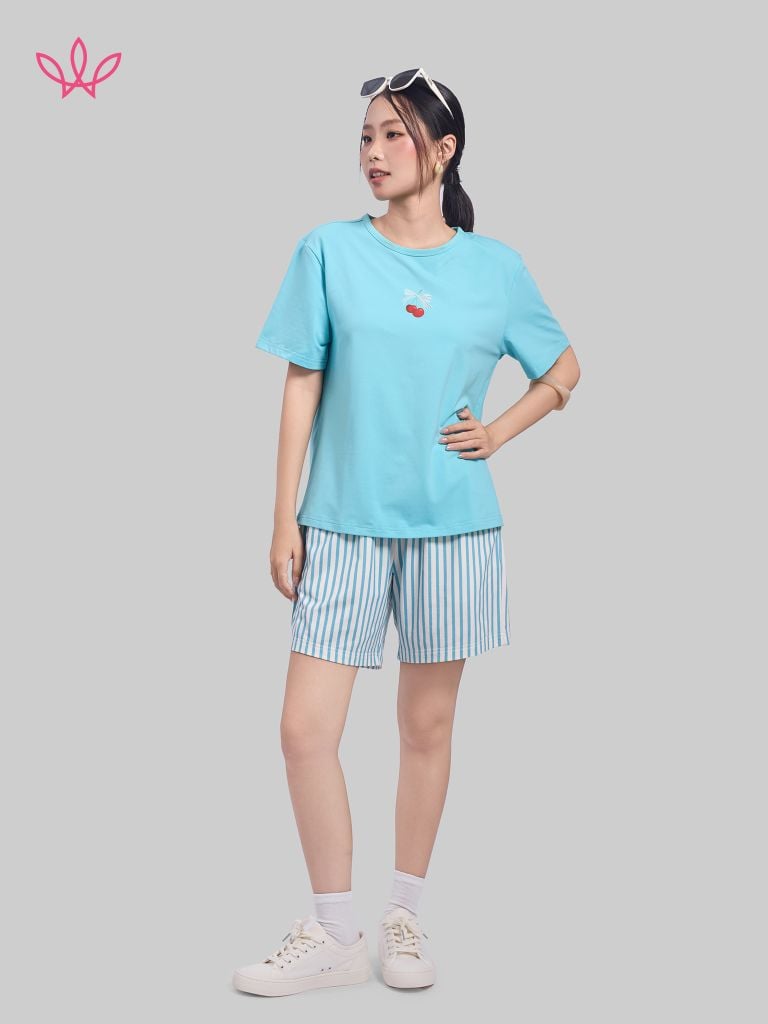 Bộ WINNY cotton quần ngắn tay ngắn 180gsm 1MNCT26002N