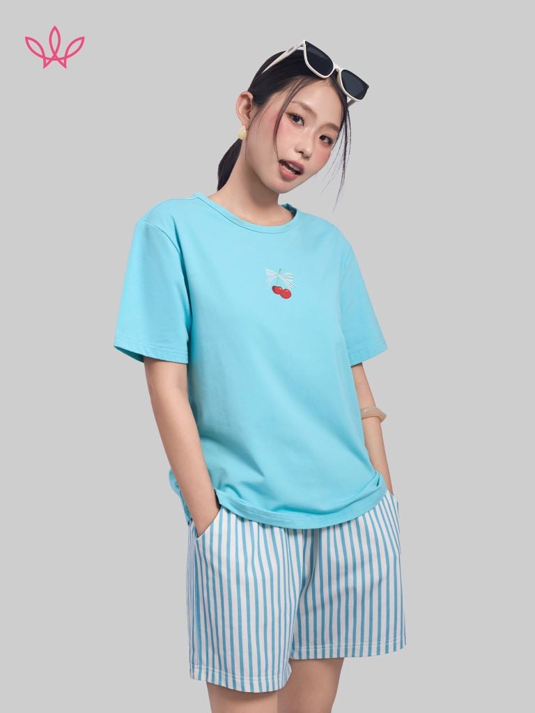 Bộ WINNY cotton quần ngắn tay ngắn 180gsm 1MNCT26002N