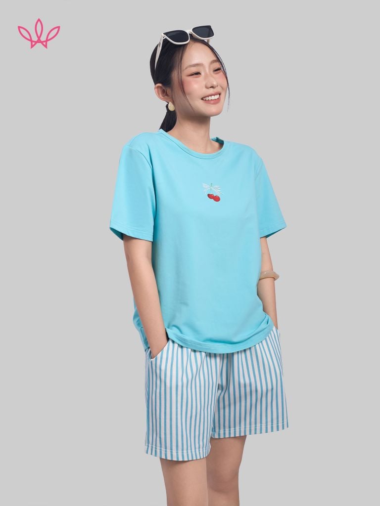 Bộ WINNY cotton quần ngắn tay ngắn 180gsm 1MNCT26002N