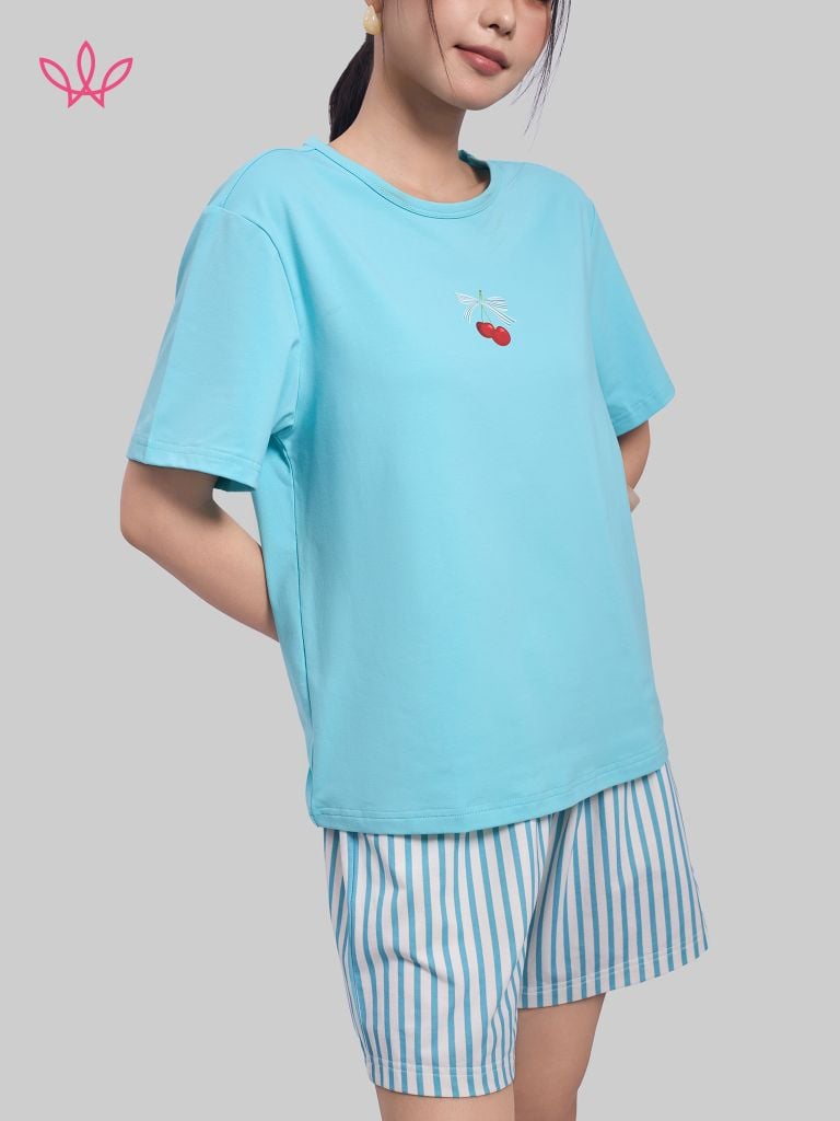 Bộ WINNY cotton quần ngắn tay ngắn 180gsm 1MNCT26002N