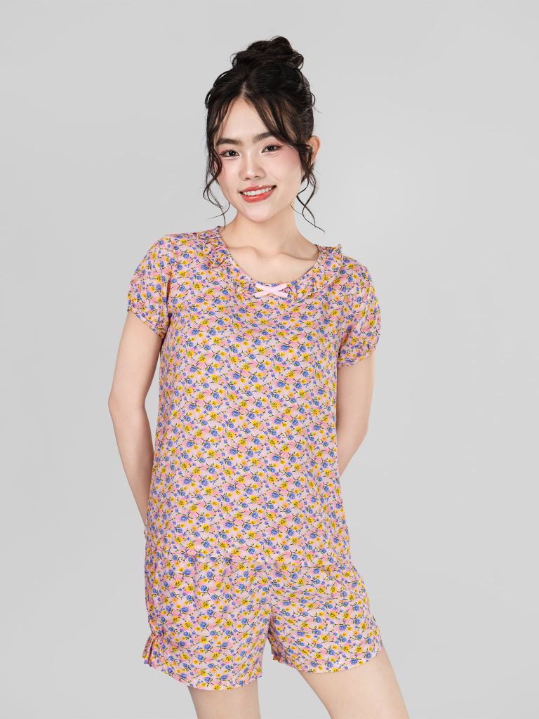 Bộ WONNER by WINNY mặc nhà tole lanh quần ngắn tay ngắn 2MNLA26015N