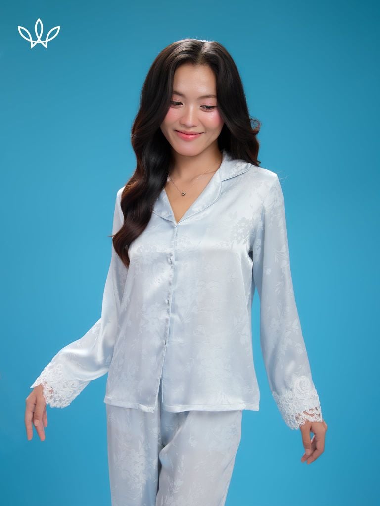 Bộ WINNY sateen pijama quần dài tay dài 1MNSA26003D