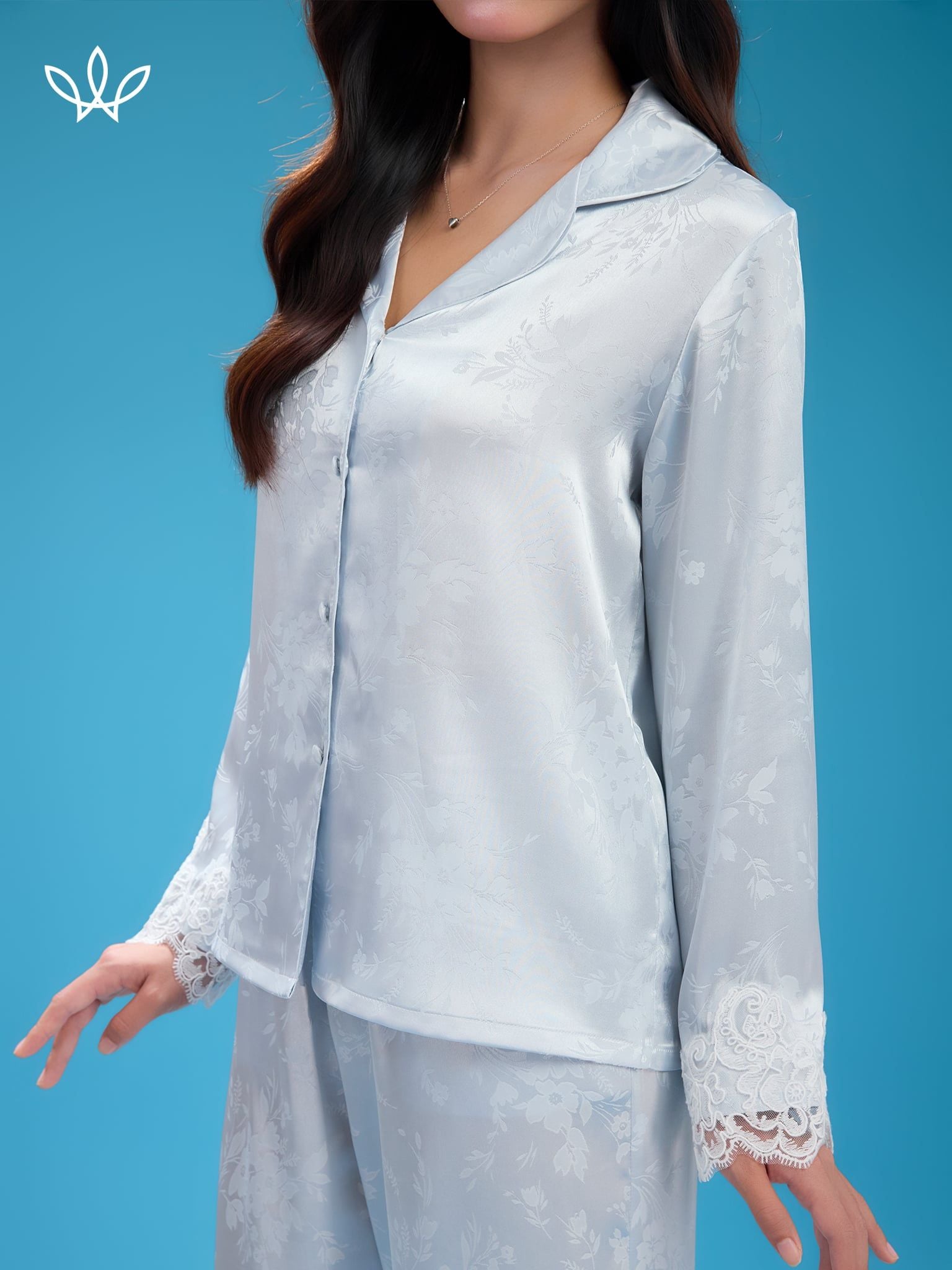Bộ WINNY sateen pijama quần dài tay dài 1MNSA26003D
