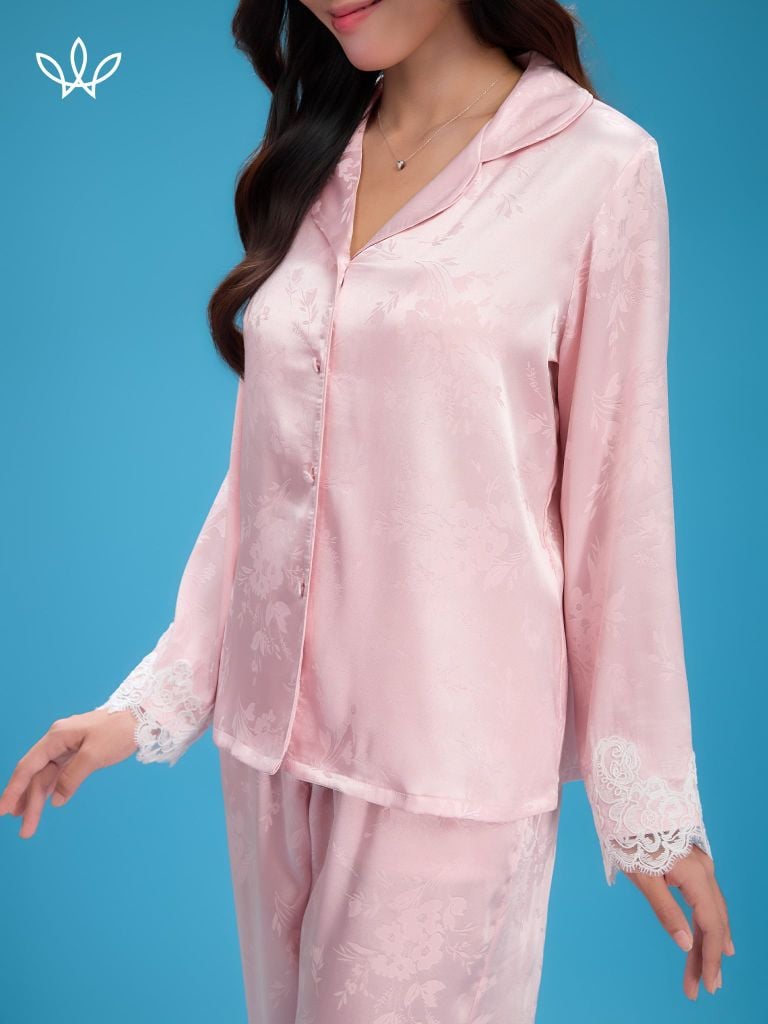 Bộ WINNY sateen pijama quần dài tay dài 1MNSA26003D