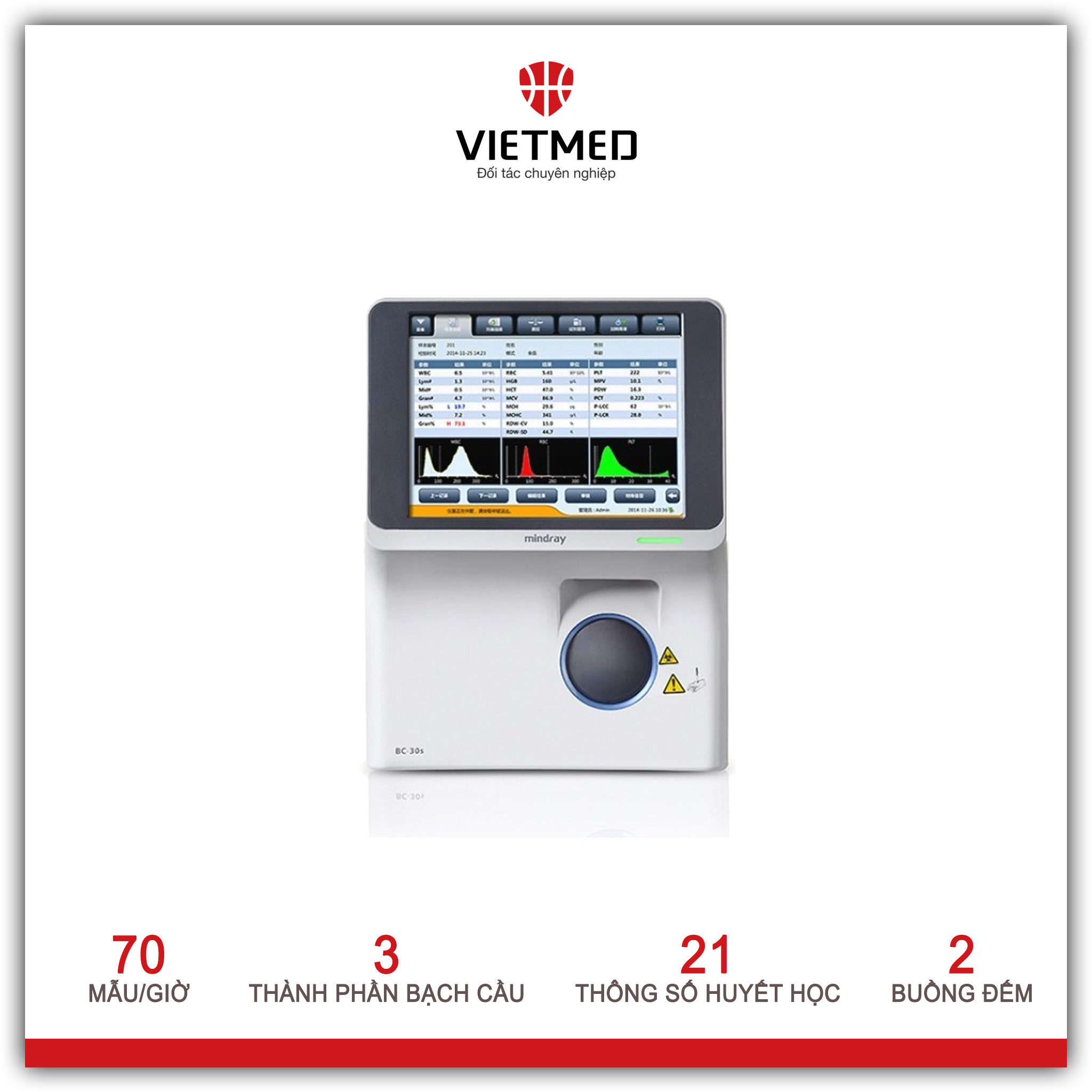  Máy xét nghiệm huyết học tự động BC-30s 