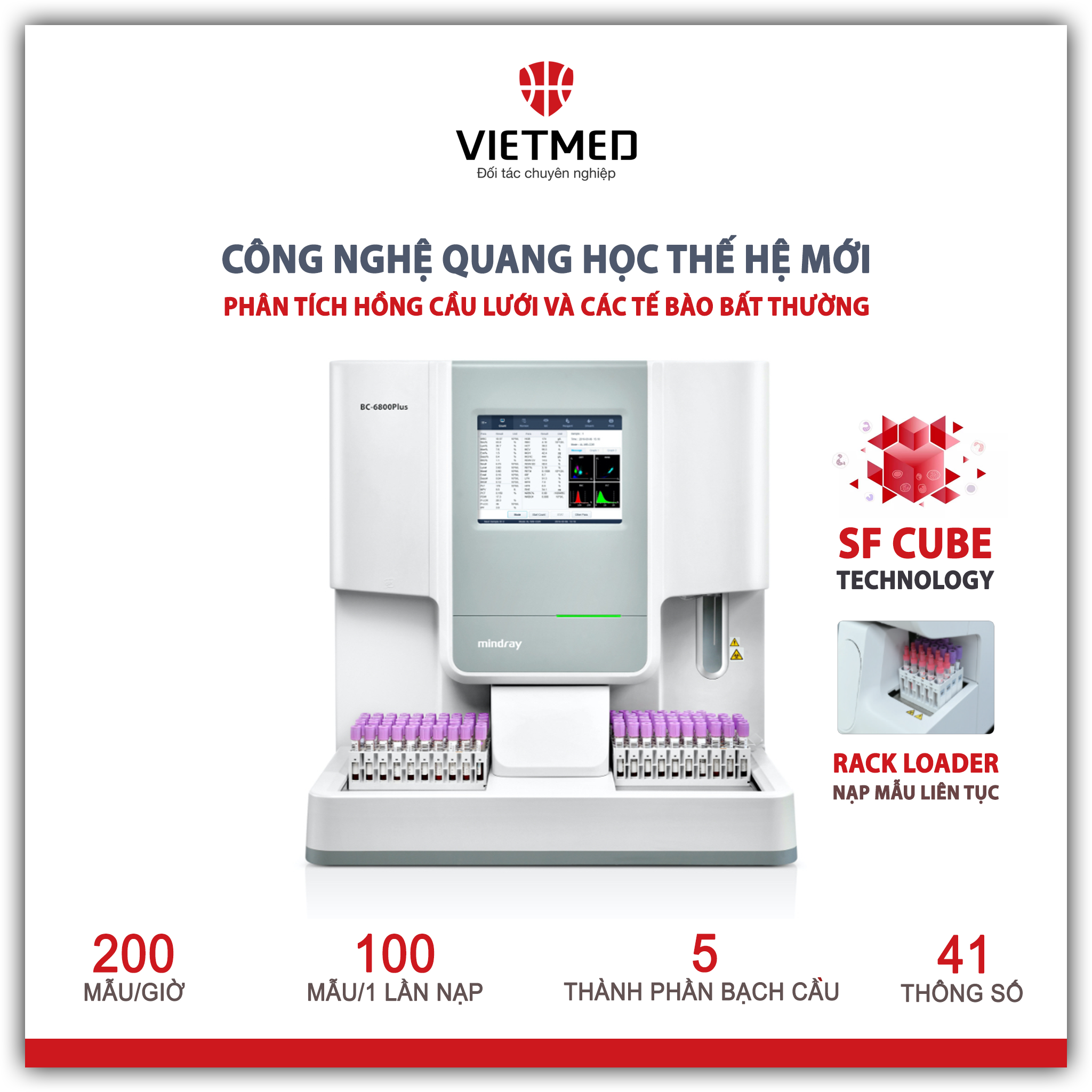  Máy xét nghiệm huyết học 5 thành phần BC-6800 Plus 