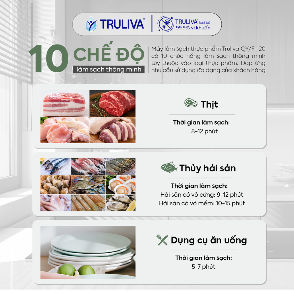 Máy làm sạch thực phẩm và rau củ quả Truliva QY/F-I20