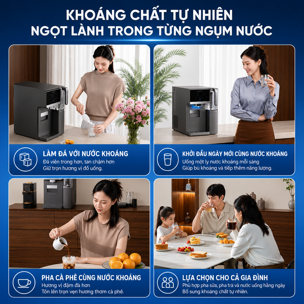 Máy Lọc Nước Nóng - Lạnh - Làm Đá Để Bàn Truliva Lavita 5 Trong 1 CR-ZX5170