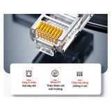  Đầu Hạt Mạng RJ45 Cat6 Ugreen – Chuẩn Cat6, Tốc Độ 1Gbps, Đóng Gói 50 Cái/Hộp 