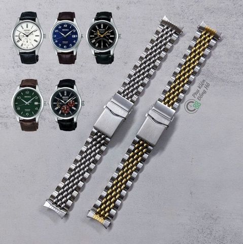  Dây thép linh kiện kiểu hạt gạo cho Seiko Presage mặt men sứ 40.5mm (SARW011, SARW029, SPB085, SARD015, ...) 