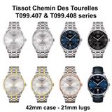  Dây thép cao cấp kiểu zin dành cho Tissot Chemin Des Tourelles 21mm (T099.407, T099.408, ...) 
