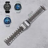  Dây thép linh kiện kiểu hạt gạo phẳng đặc xịn dành cho Seiko Turtle 44mm 