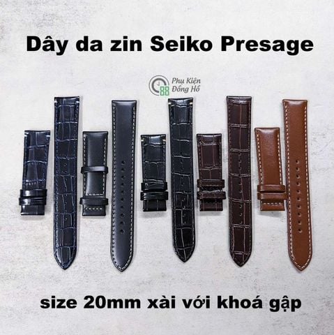  Dây da chính hãng Seiko size 20mm (xài với khoá gập) 