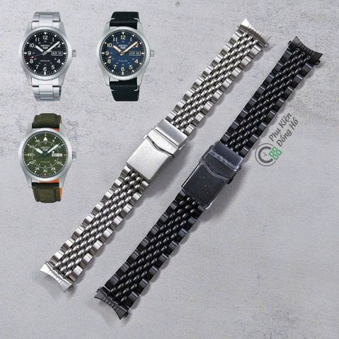  Dây thép kiểu hạt gạo Beads of Rice V2 cho Seiko 5 Quân Đội mới size 39.4mm (SRPG27, SRPG31, SRPH29, ...) 