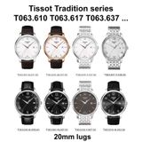  Dây thép cao cấp kiểu zin dành cho Tissot Tradition 20mm (T063.610, T063.617, T063.637, ...) 