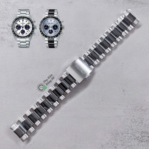  Dây thép chính hãng Seiko SpeedTimer 39mm màu thép và thép-đen limited (SSC813, SSC909, ...) 