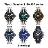  Dây thép cao cấp kiểu zin dành cho Tissot SeaStar Diver 21mm (T120.407, ...) 