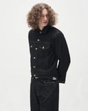  MAVERIK® BLACK TRUCKER RAW DENIM JACKET 