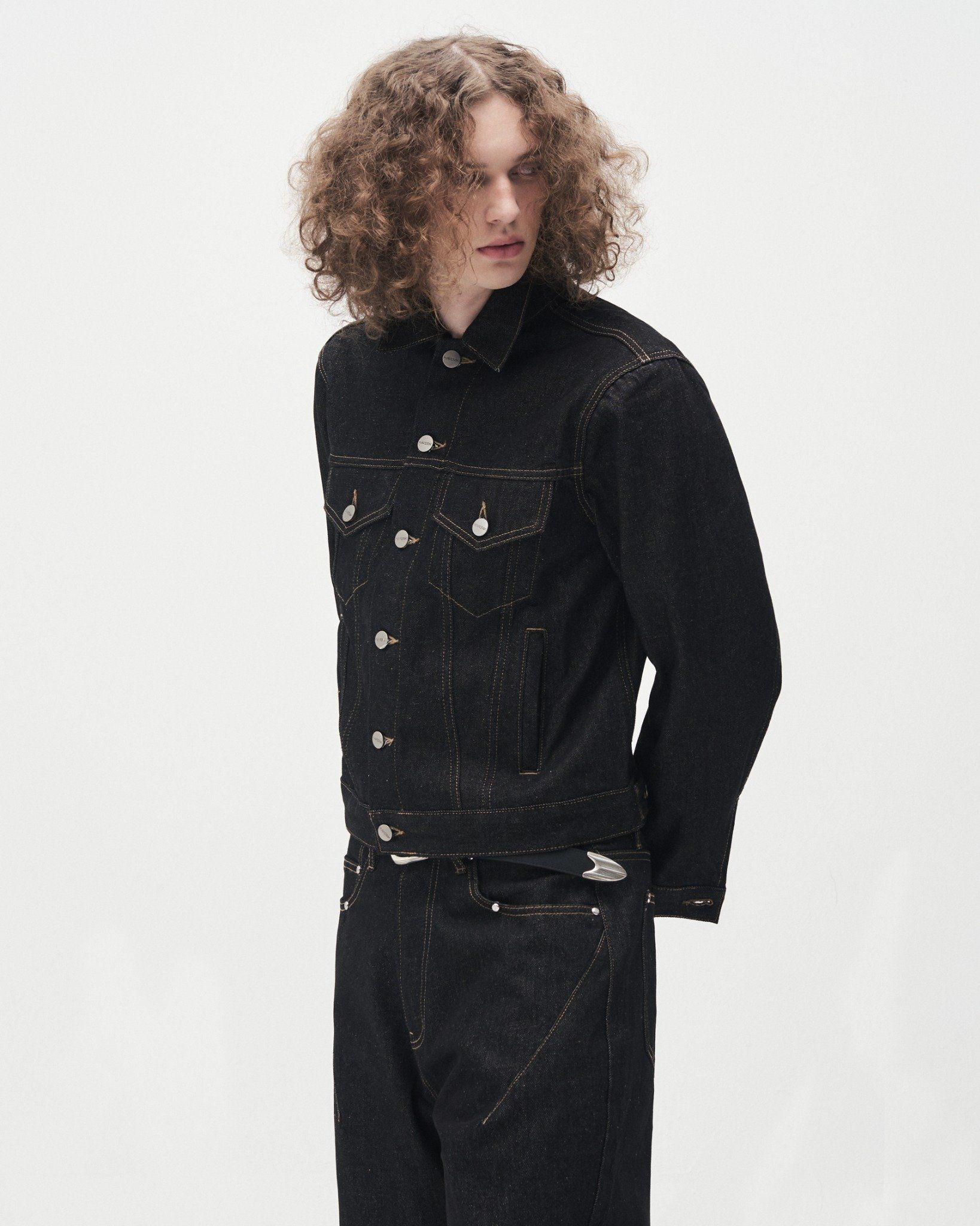  MAVERIK® BLACK TRUCKER RAW DENIM JACKET 