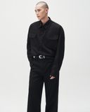  MAVERIK® OVERSIZED PLEATED SHIRT ( BLACK ) 