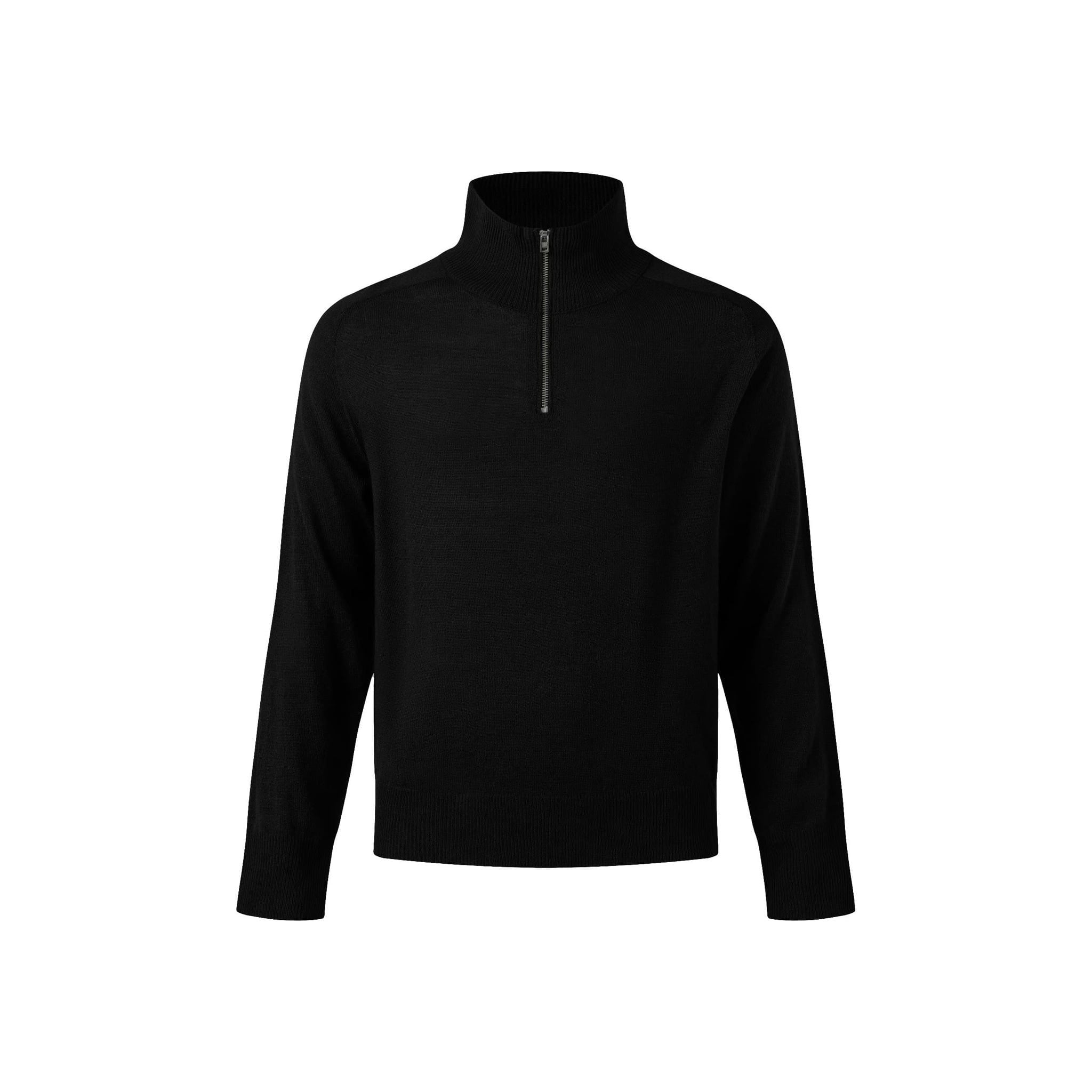  MAVERIK®  LONG SLEEVE HALF ZIP KNIT SHIRT ( BLACK ) 