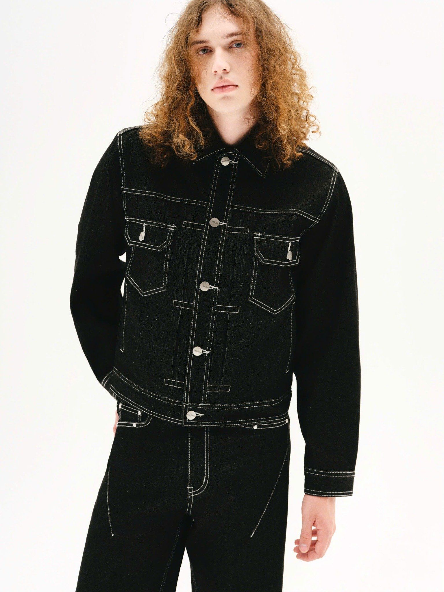  MAVERIK®  TRUCKER RAW DENIM JACKET ( BLACK ) 