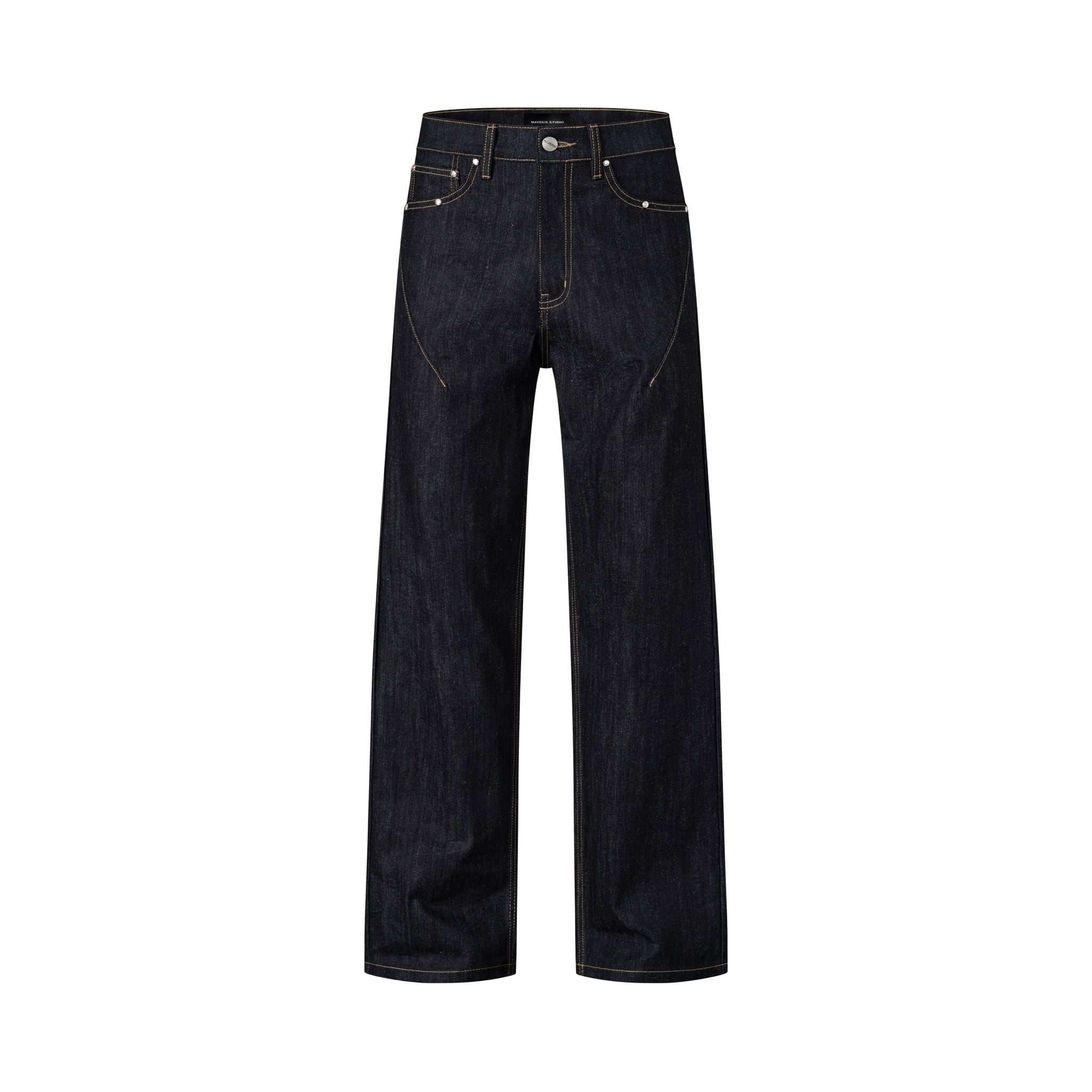 Maverik Studio MAVERIK® LOOSE FIT RAW DENIM PANTS ( BLUE )