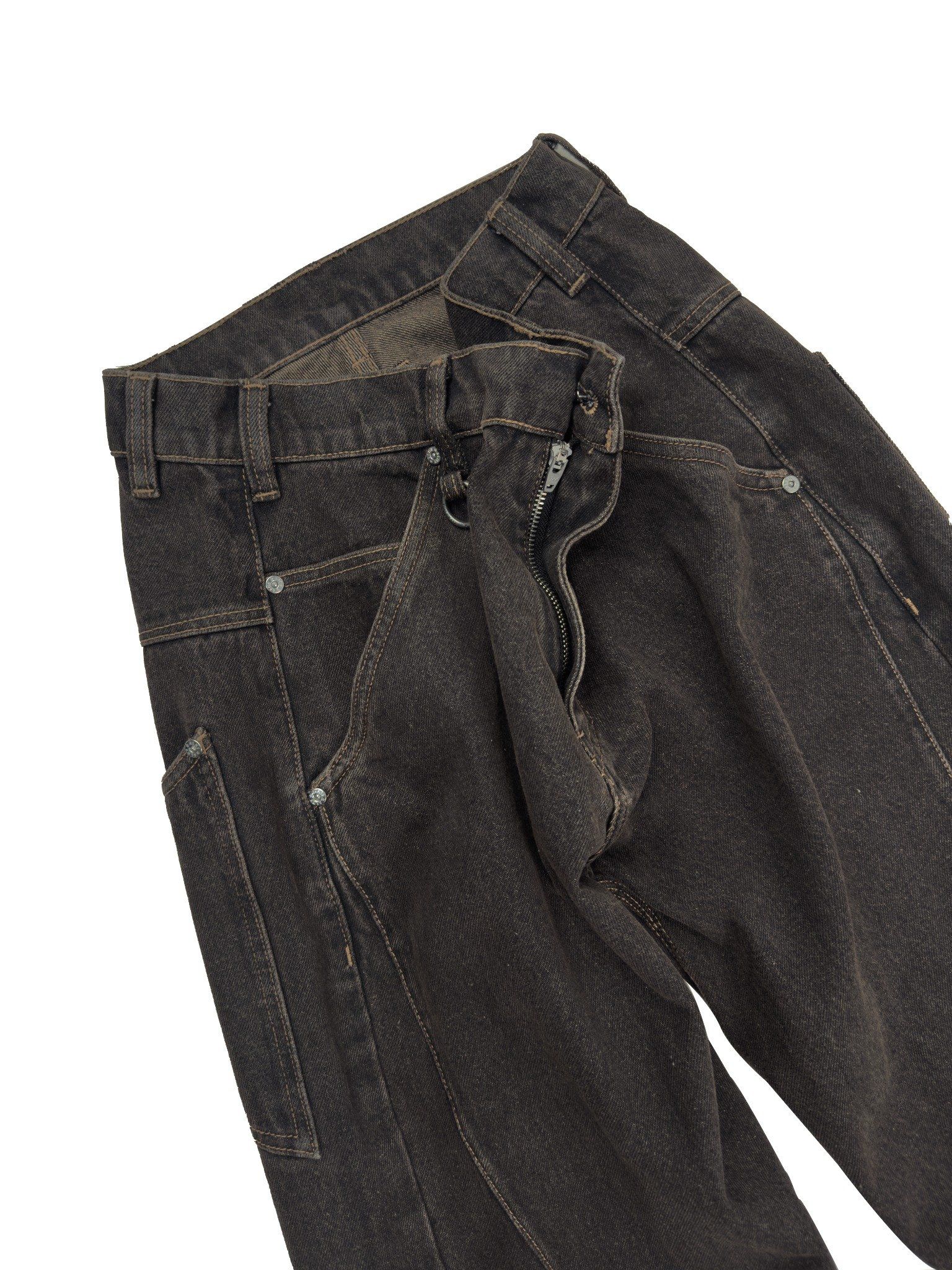  ALMV MID CUT DENIM PANTS ( UMBER / STONE WASHED ) 