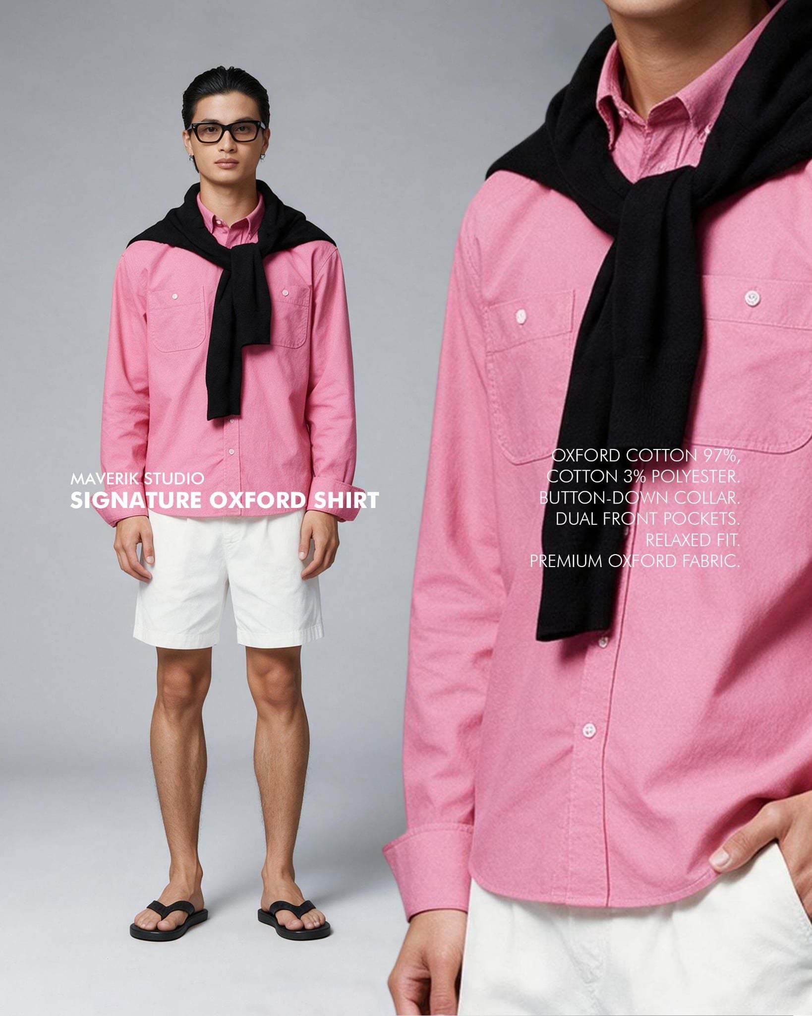  MAVERIK® SIGNATURE OXFORD SHIRT ( PINK ) 