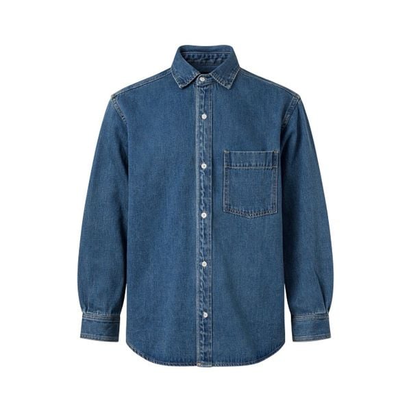  MAVERIK® BUTTON WASHED DENIM SHIRT ( INDIGO BLUE ) 